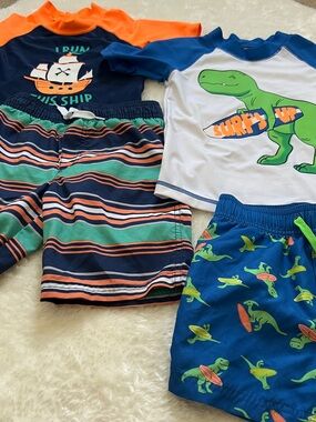 Carter’s 4-piece Boys Dino & Pirate Swim Bundle